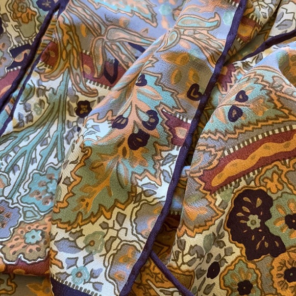 Liberty of London earthtone silk scarf - Picture 6 of 7